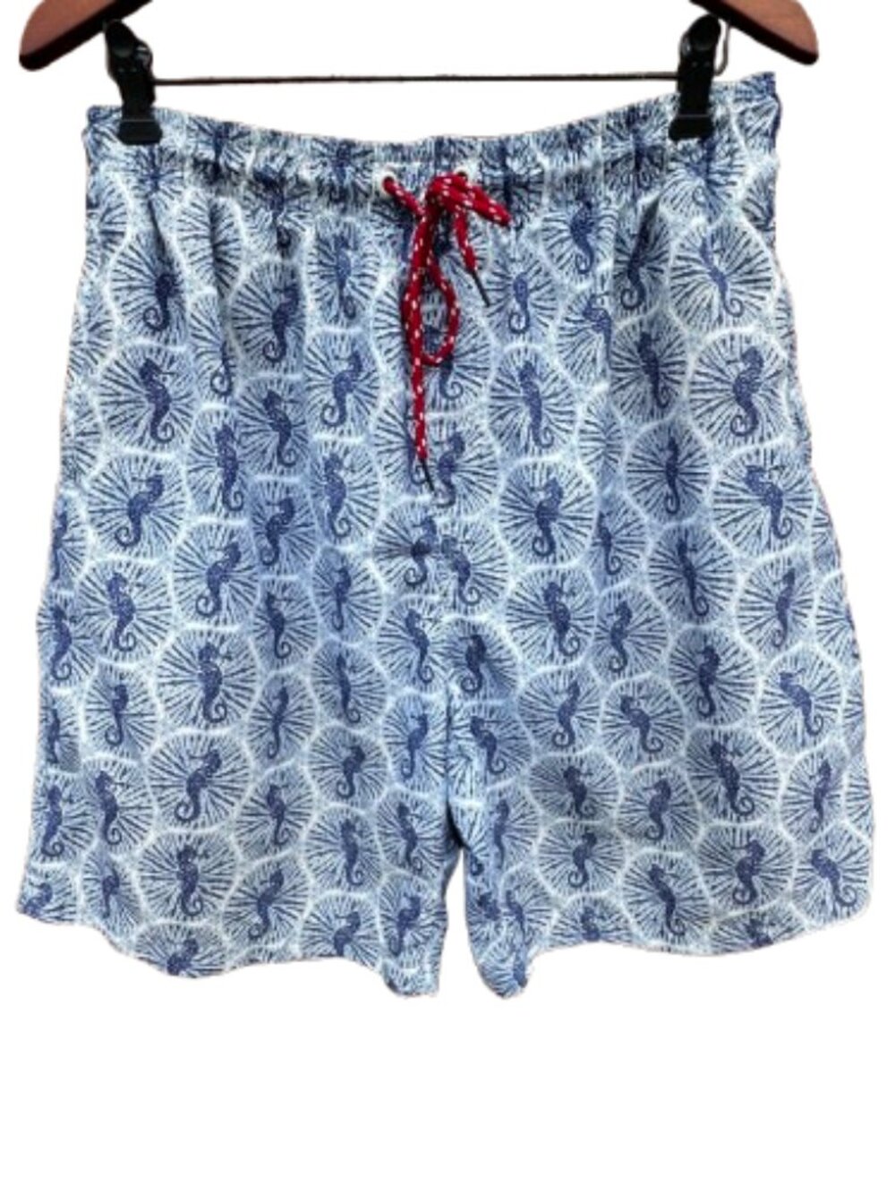 Nat Nast Swim Trunks Shorts Mens Large Seahorse Print Preppy Resortwear